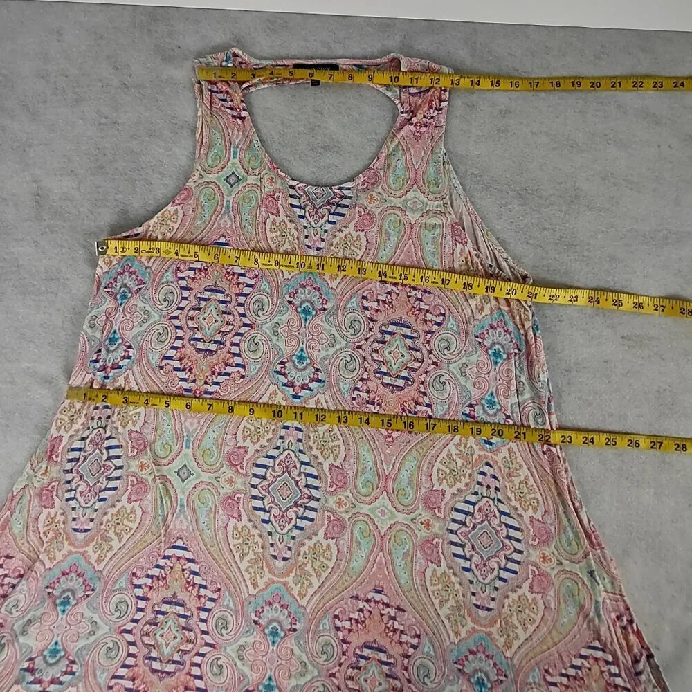 Ellen Tracy Women's Open Back Lightweight Multicolor Sleeveless Midi Dress XL - Picture 8 of 12